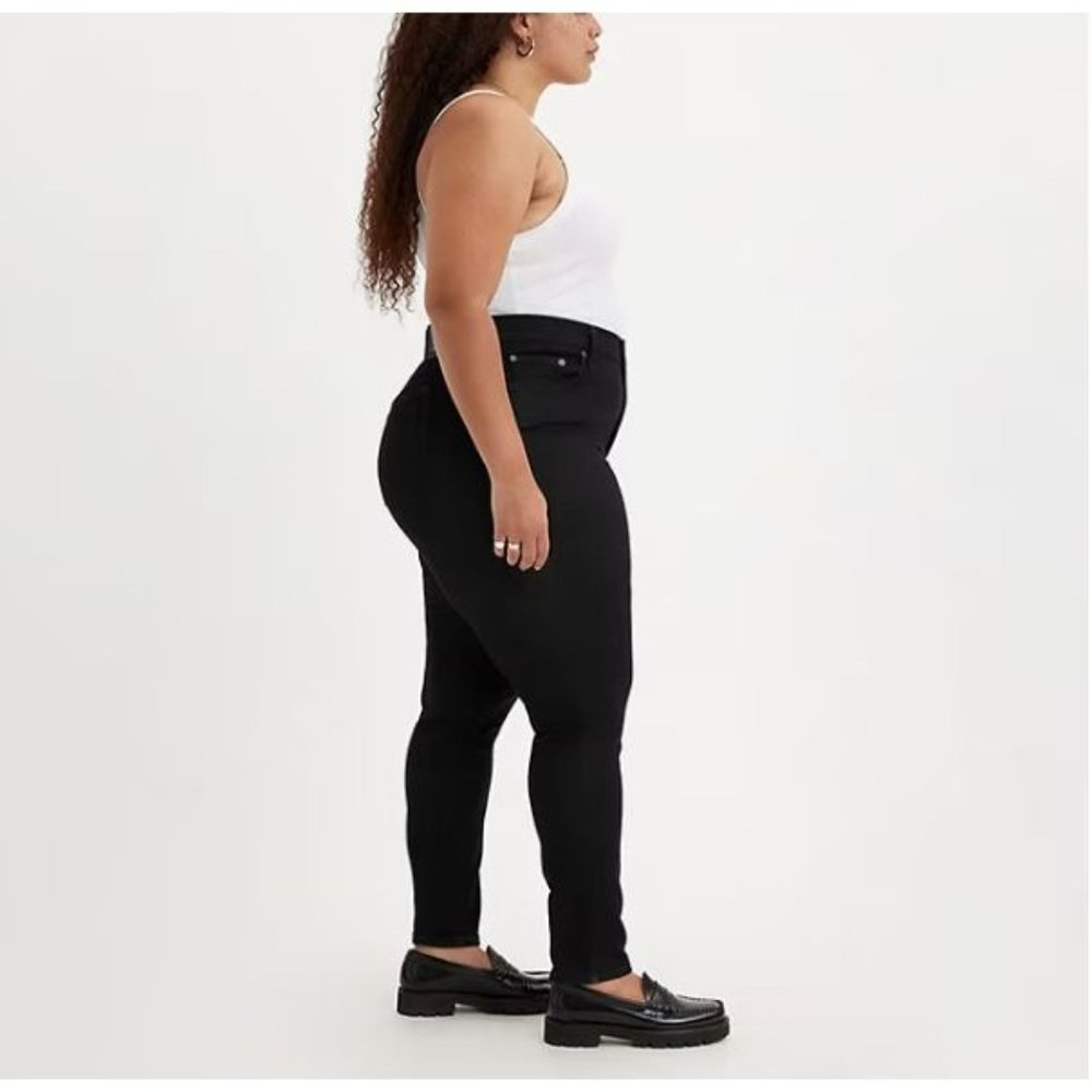 Levis Womens Jeans 32 High Rise Skinny Black Plus Size Stretch - Picture 3 of 10